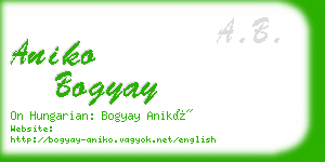 aniko bogyay business card